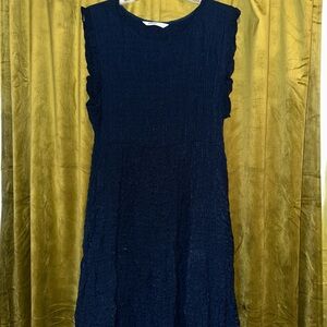 Elegant Navy Blue Sleeveless Dress